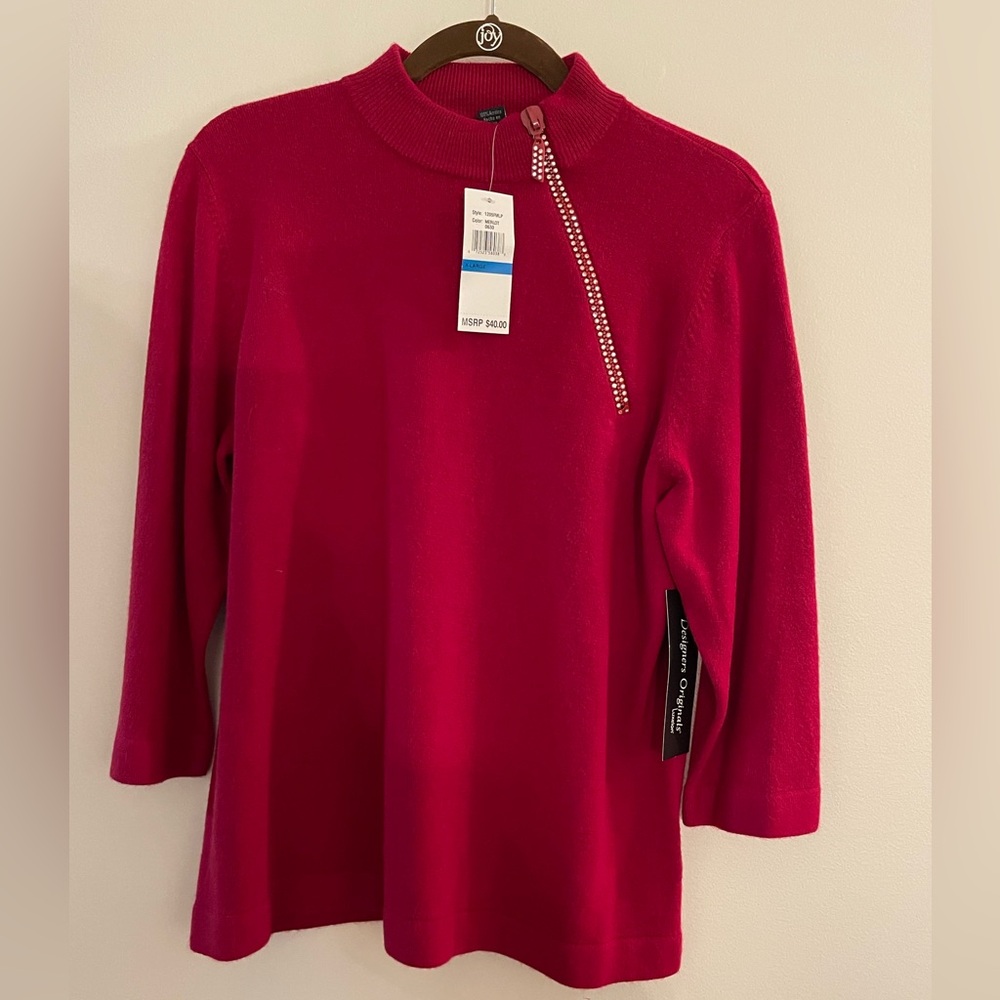 DESIGNERS ORIGINALS - Merlot Sweater, Size XL, 21” PTP, 25” S/H, 100% Acrylic